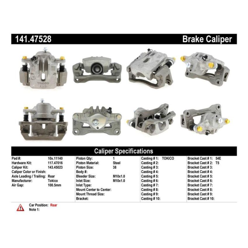 CENTRIC PARTS 141.47528 Centric Semi-Loaded Brake Caliper