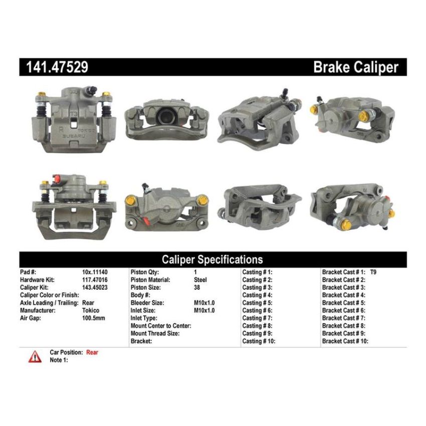 CENTRIC PARTS 141.47529 Centric Semi-Loaded Brake Caliper