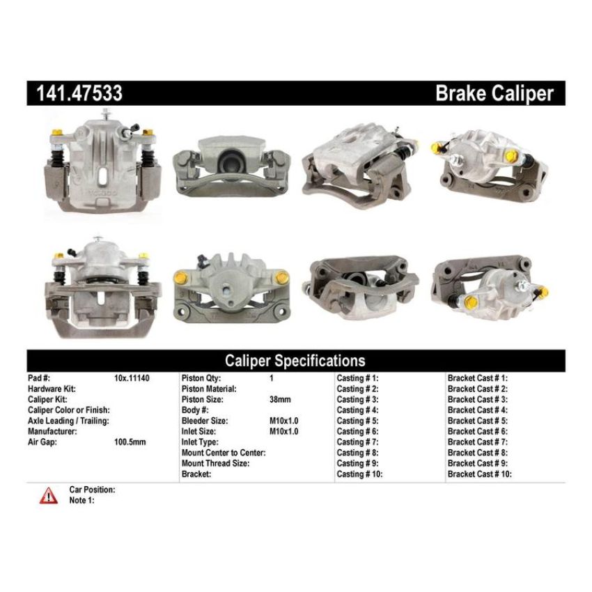 CENTRIC PARTS 141.47533 Centric Semi-Loaded Brake Caliper