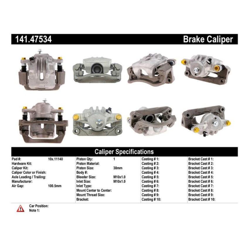 CENTRIC PARTS 141.47534 Centric Semi-Loaded Brake Caliper