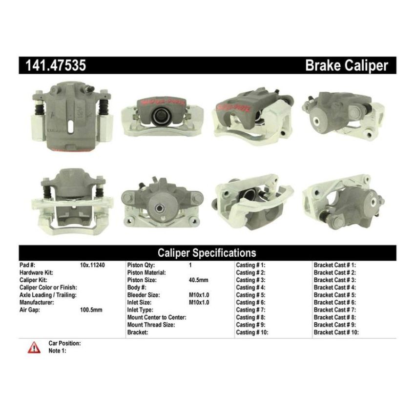 CENTRIC PARTS 141.47535 Centric Semi-Loaded Brake Caliper