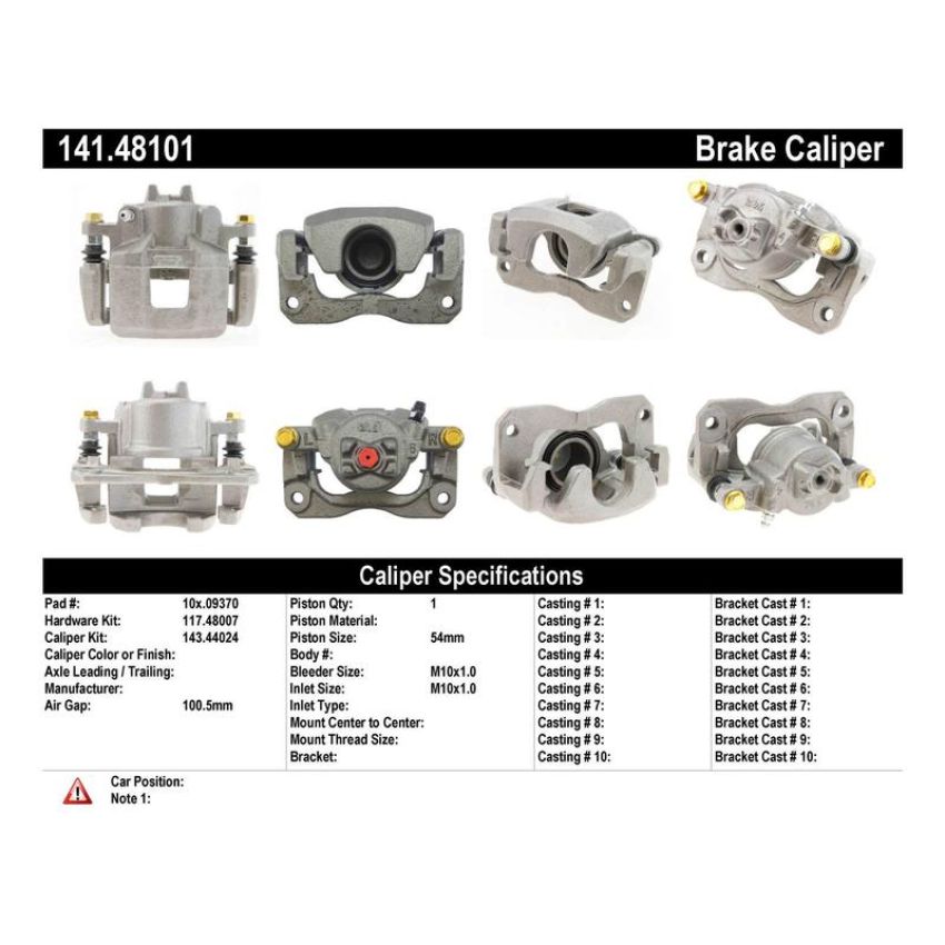 CENTRIC PARTS 141.48101 Centric Semi-Loaded Brake Caliper