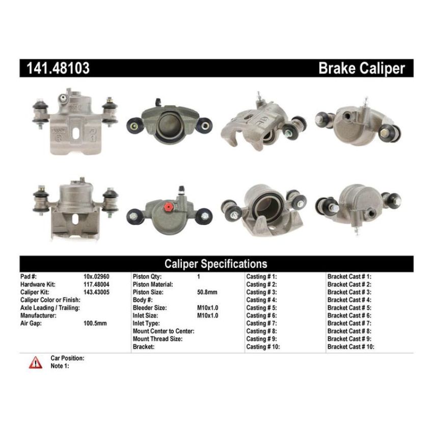 CENTRIC PARTS 141.48103 Centric Semi-Loaded Brake Caliper