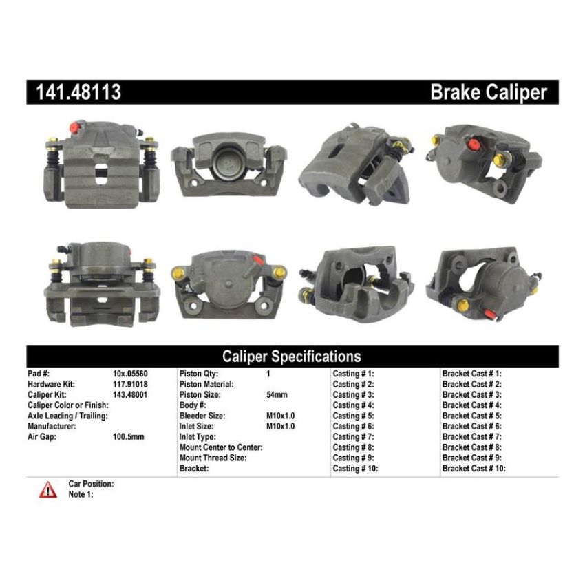 CENTRIC PARTS 141.48113 Centric Semi-Loaded Brake Caliper