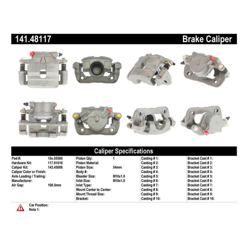 CENTRIC PARTS 141.48117 Centric Semi-Loaded Brake Caliper
