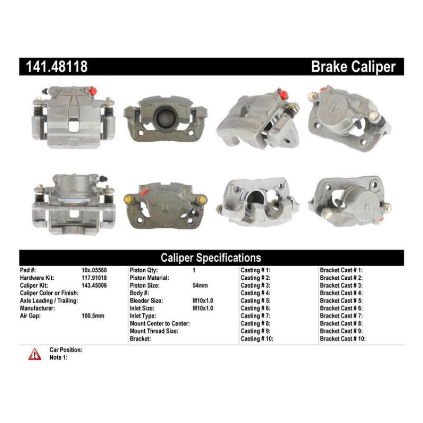 CENTRIC PARTS 141.48118 Centric Semi-Loaded Brake Caliper
