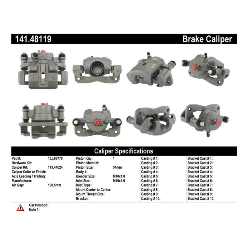 CENTRIC PARTS 141.48119 Centric Semi-Loaded Brake Caliper