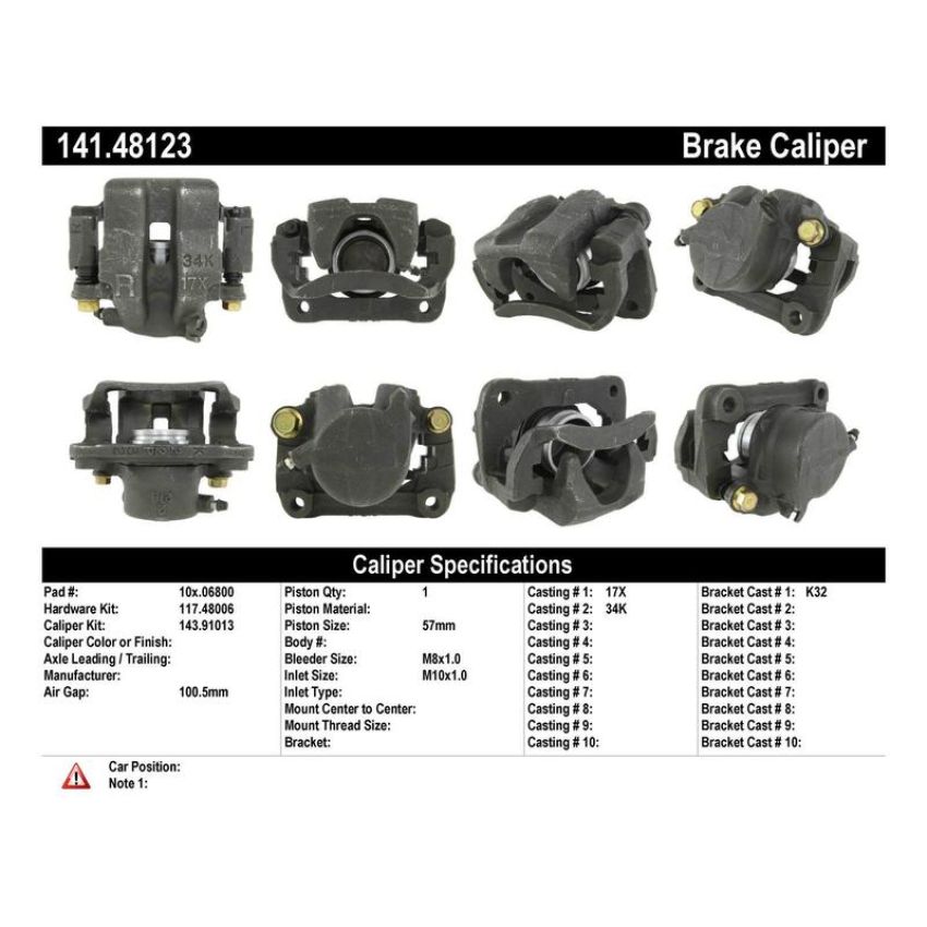 CENTRIC PARTS 141.48123 Centric Semi-Loaded Brake Caliper