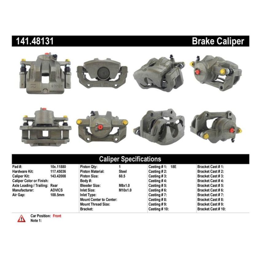 CENTRIC PARTS 141.48131 Centric Semi-Loaded Brake Caliper