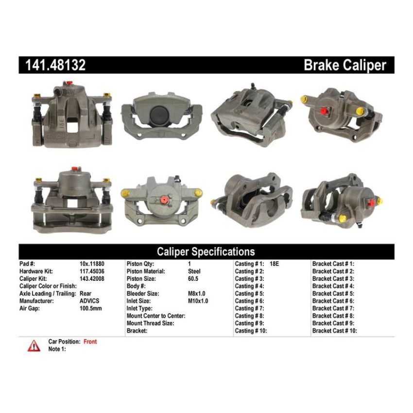 CENTRIC PARTS 141.48132 Centric Semi-Loaded Brake Caliper