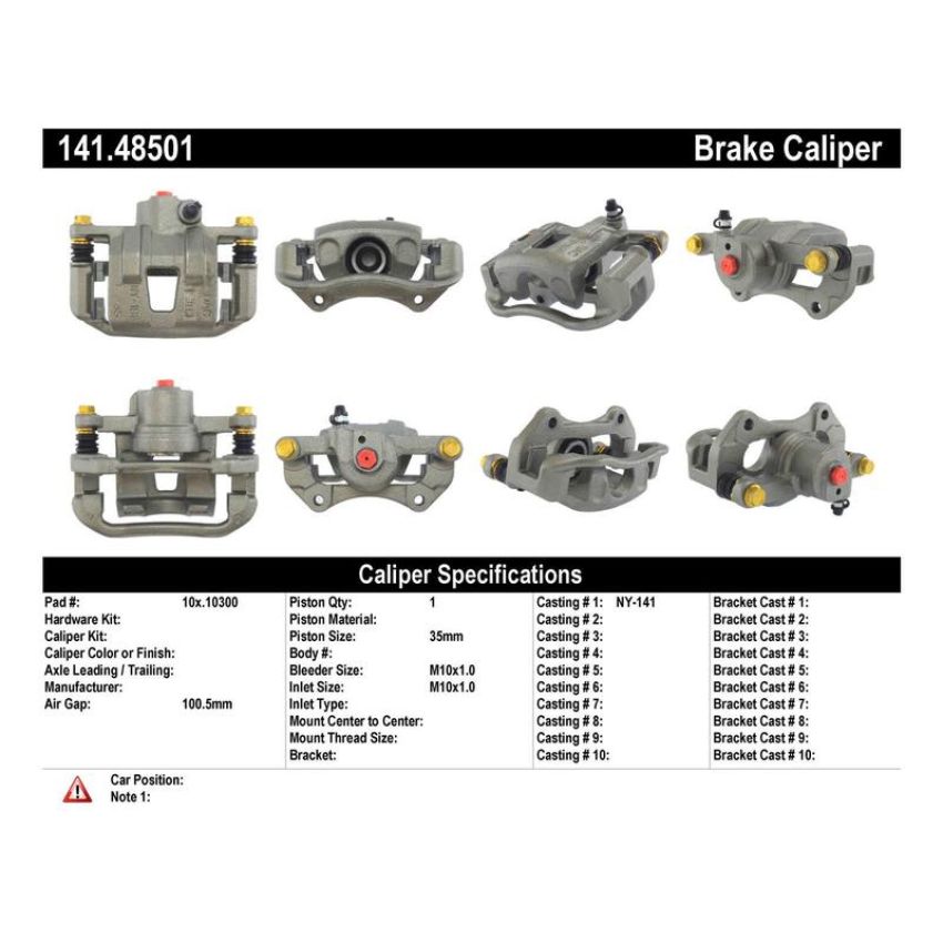 CENTRIC PARTS 141.48501 Centric Semi-Loaded Brake Caliper