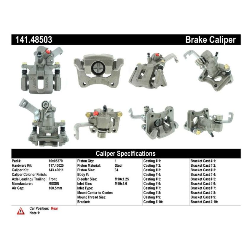CENTRIC PARTS 141.48503 Centric Semi-Loaded Brake Caliper