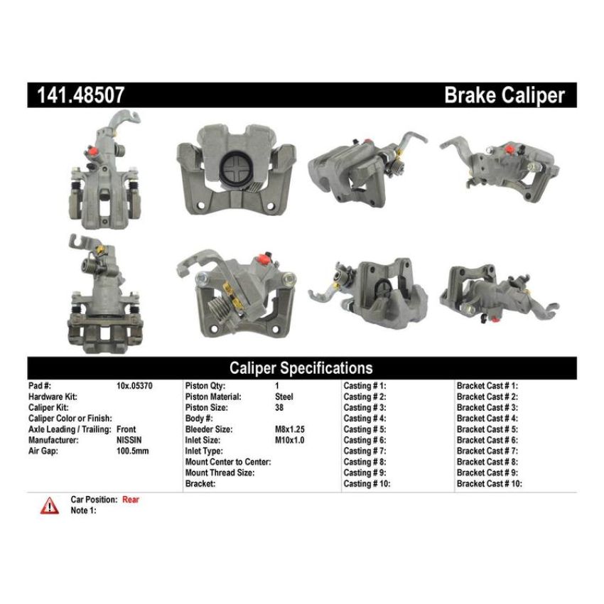 CENTRIC PARTS 141.48507 Centric Semi-Loaded Brake Caliper