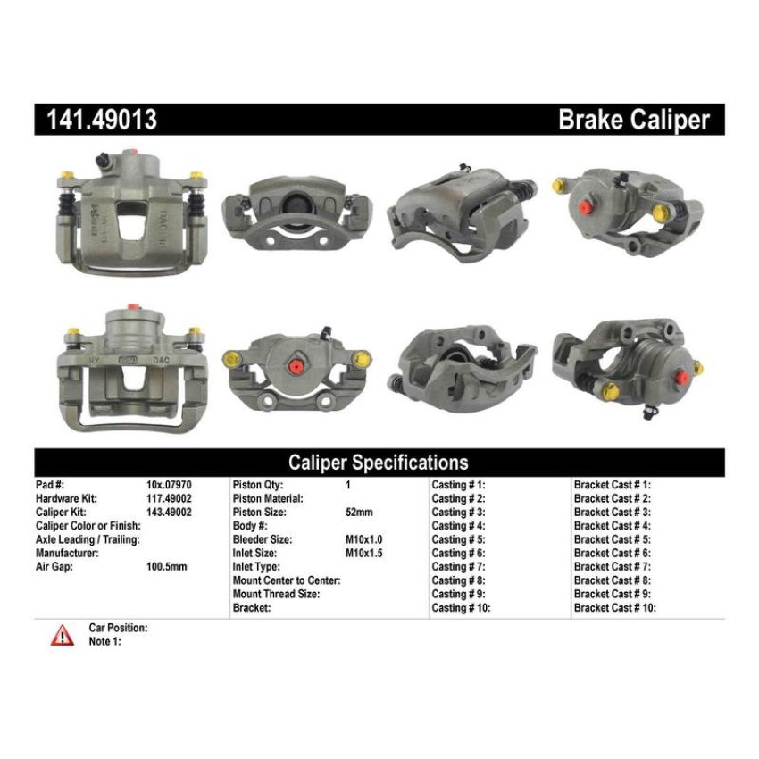 CENTRIC PARTS 141.49013 Centric Semi-Loaded Brake Caliper