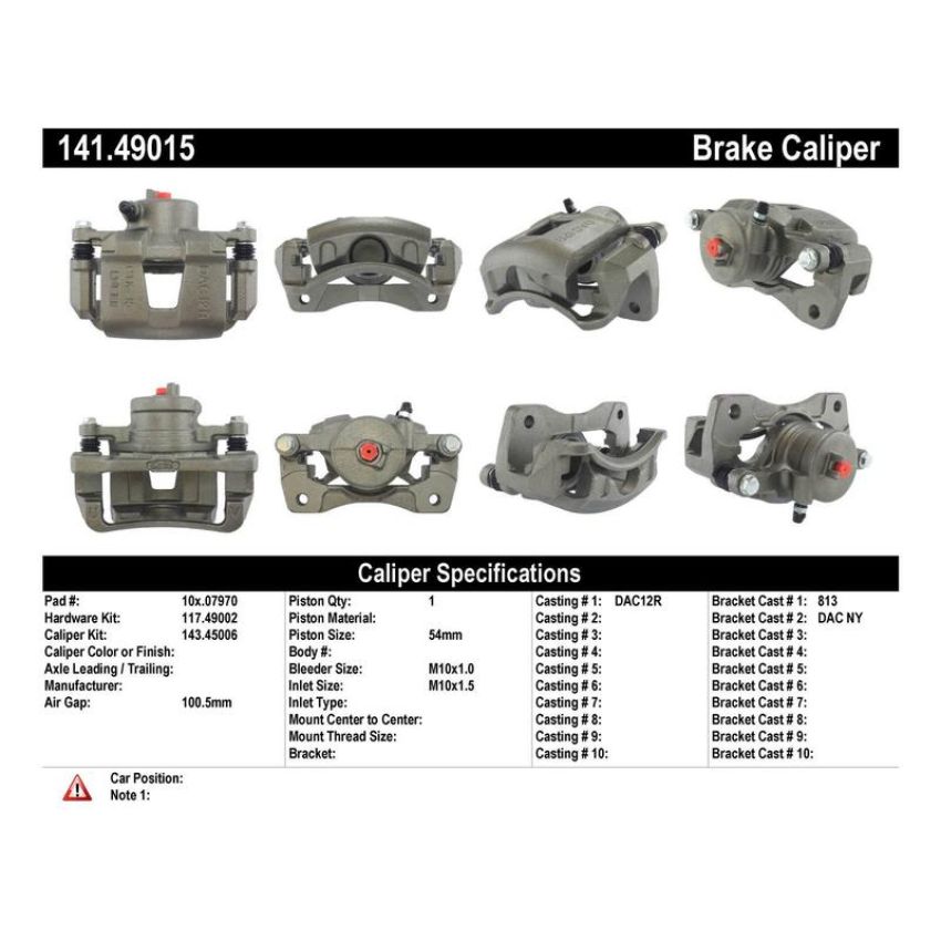 CENTRIC PARTS 141.49015 Centric Semi-Loaded Brake Caliper