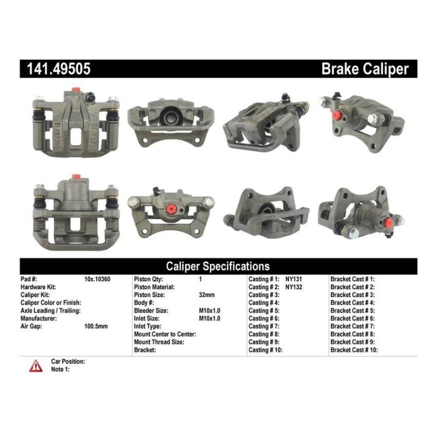 CENTRIC PARTS 141.49505 Centric Semi-Loaded Brake Caliper