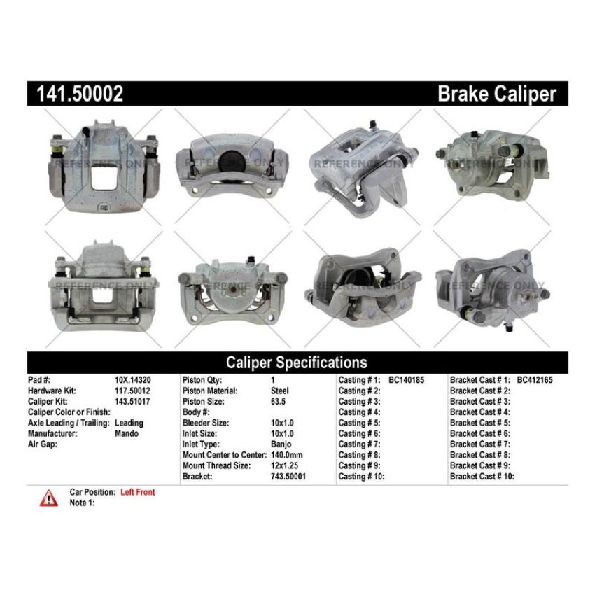 CENTRIC PARTS 141.50002 Centric Semi-Loaded Brake Caliper