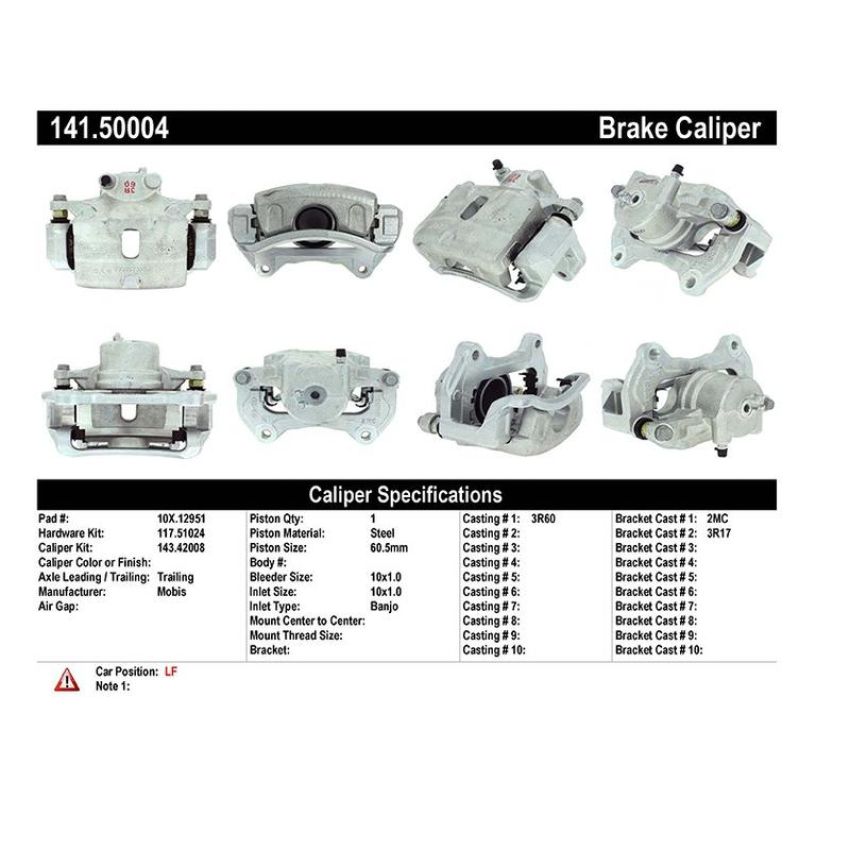 CENTRIC PARTS 141.50004 Centric Semi-Loaded Brake Caliper