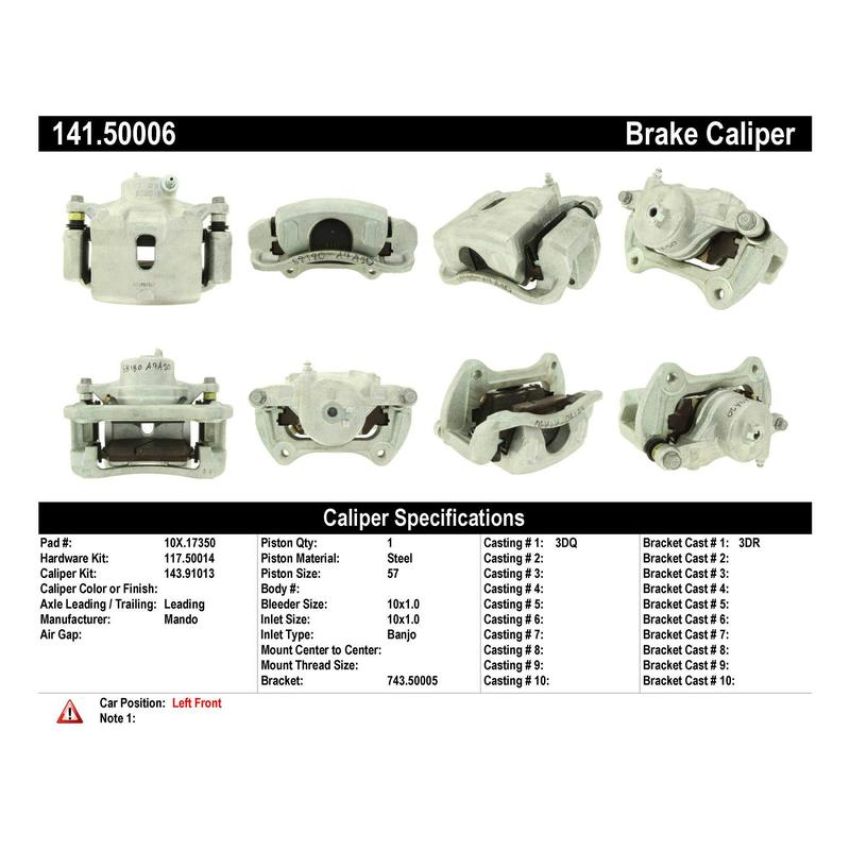 CENTRIC PARTS 141.50006 Centric Semi-Loaded Brake Caliper