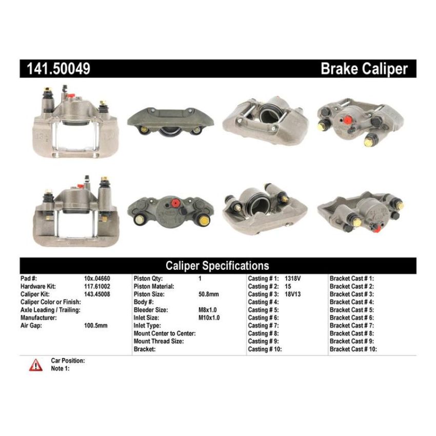 CENTRIC PARTS 141.50049 Centric Semi-Loaded Brake Caliper