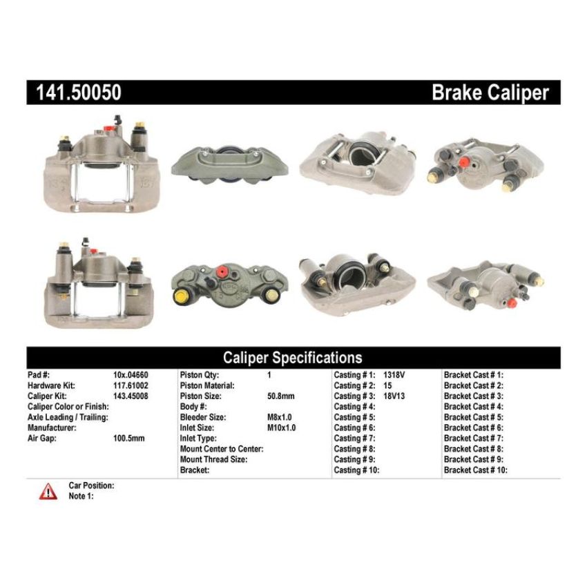 CENTRIC PARTS 141.50050 Centric Semi-Loaded Brake Caliper