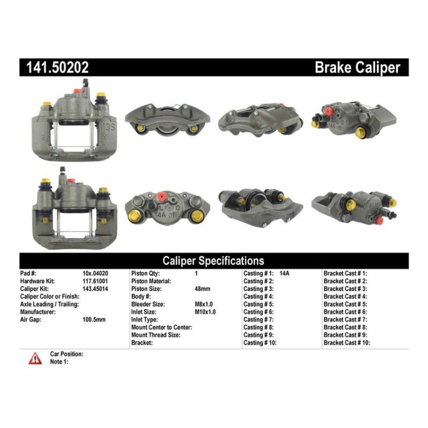 CENTRIC PARTS 141.50202 Centric Semi-Loaded Brake Caliper
