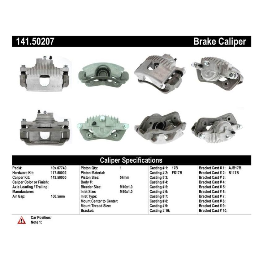 CENTRIC PARTS 141.50207 Centric Semi-Loaded Brake Caliper