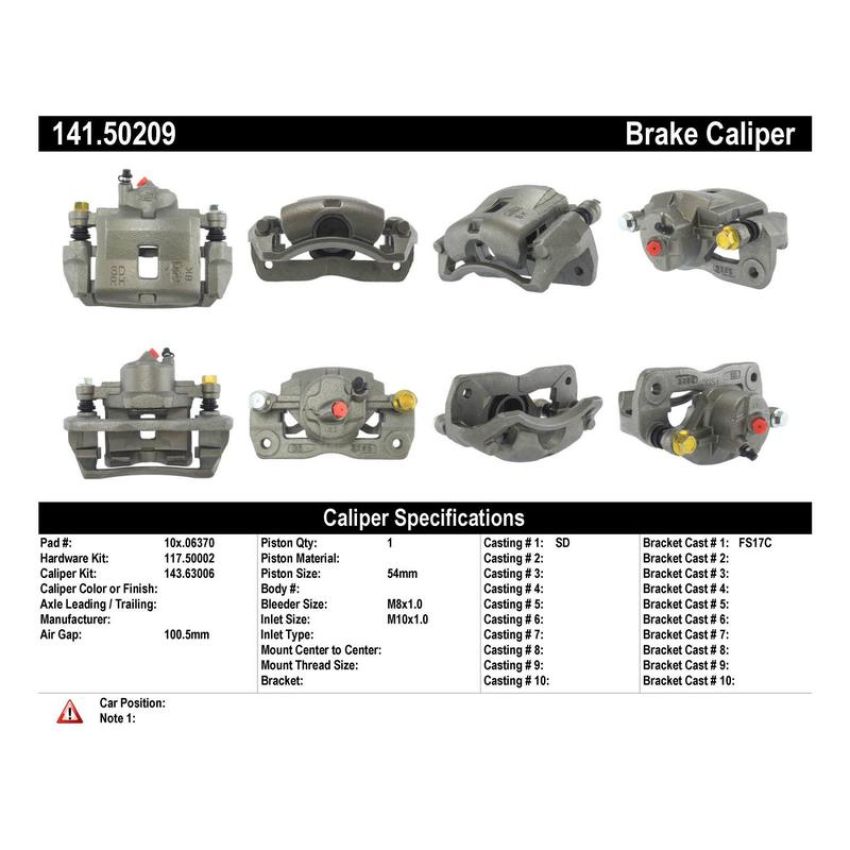 CENTRIC PARTS 141.50209 Centric Semi-Loaded Brake Caliper