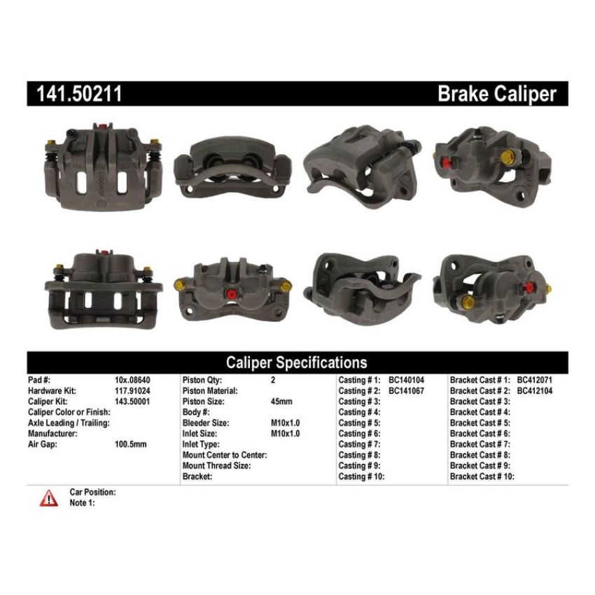 CENTRIC PARTS 141.50211 Centric Semi-Loaded Brake Caliper