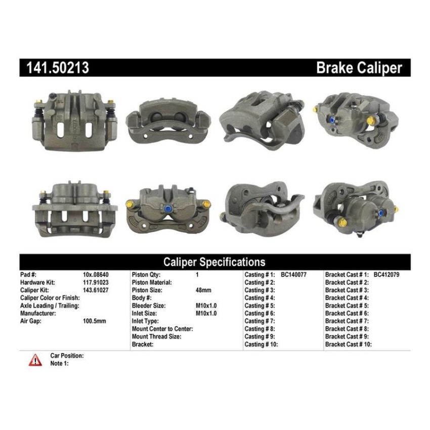 CENTRIC PARTS 141.50213 Centric Semi-Loaded Brake Caliper
