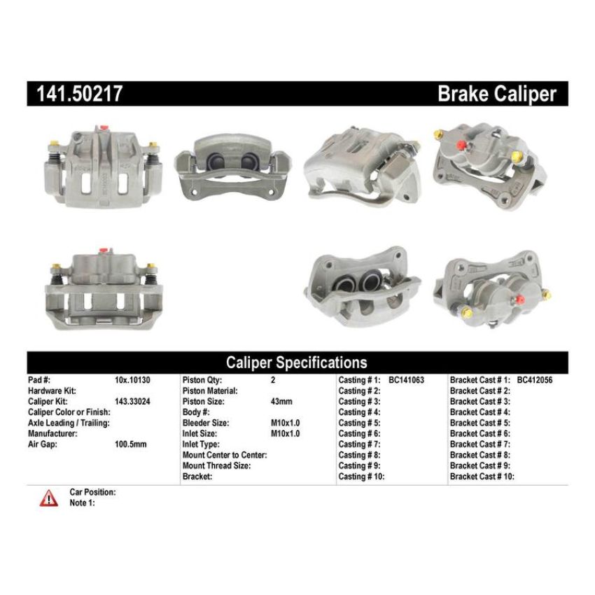 CENTRIC PARTS 141.50217 Centric Semi-Loaded Brake Caliper