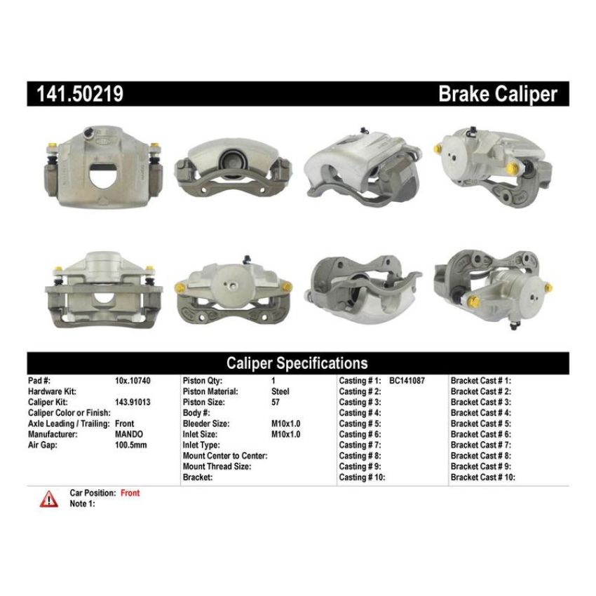 CENTRIC PARTS 141.50219 Centric Semi-Loaded Brake Caliper