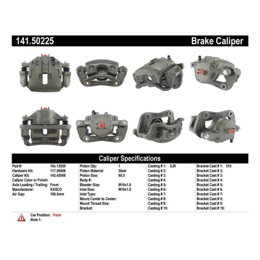 CENTRIC PARTS 141.50225 Centric Semi-Loaded Brake Caliper