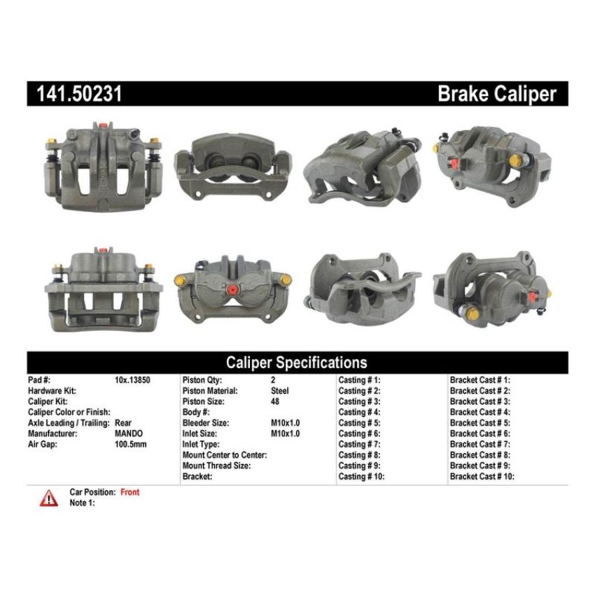 CENTRIC PARTS 141.50231 Centric Semi-Loaded Brake Caliper