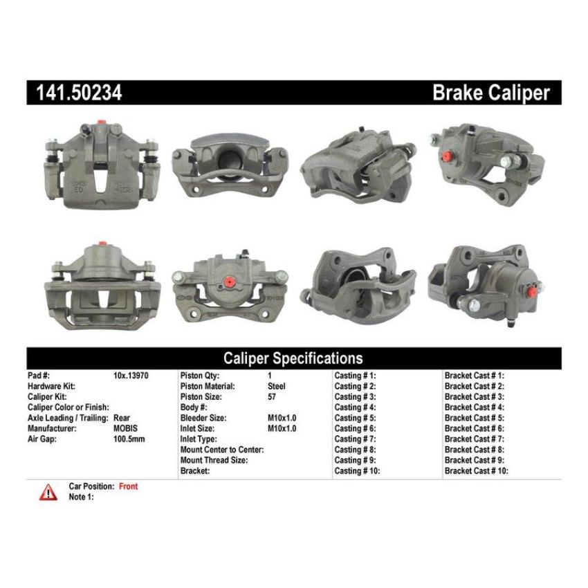 CENTRIC PARTS 141.50234 Centric Semi-Loaded Brake Caliper