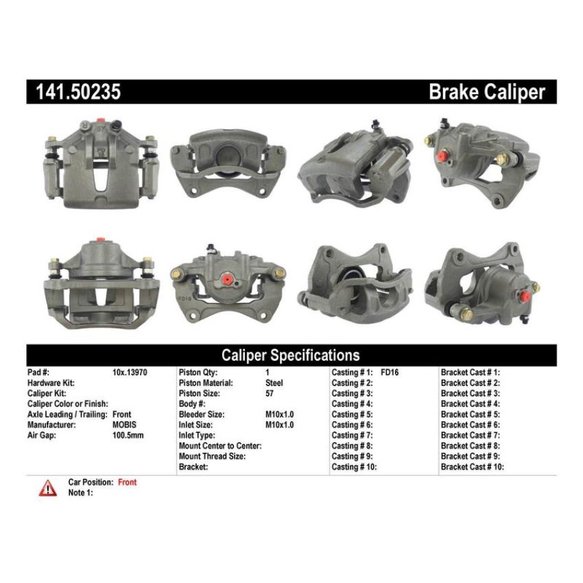 CENTRIC PARTS 141.50235 Centric Semi-Loaded Brake Caliper