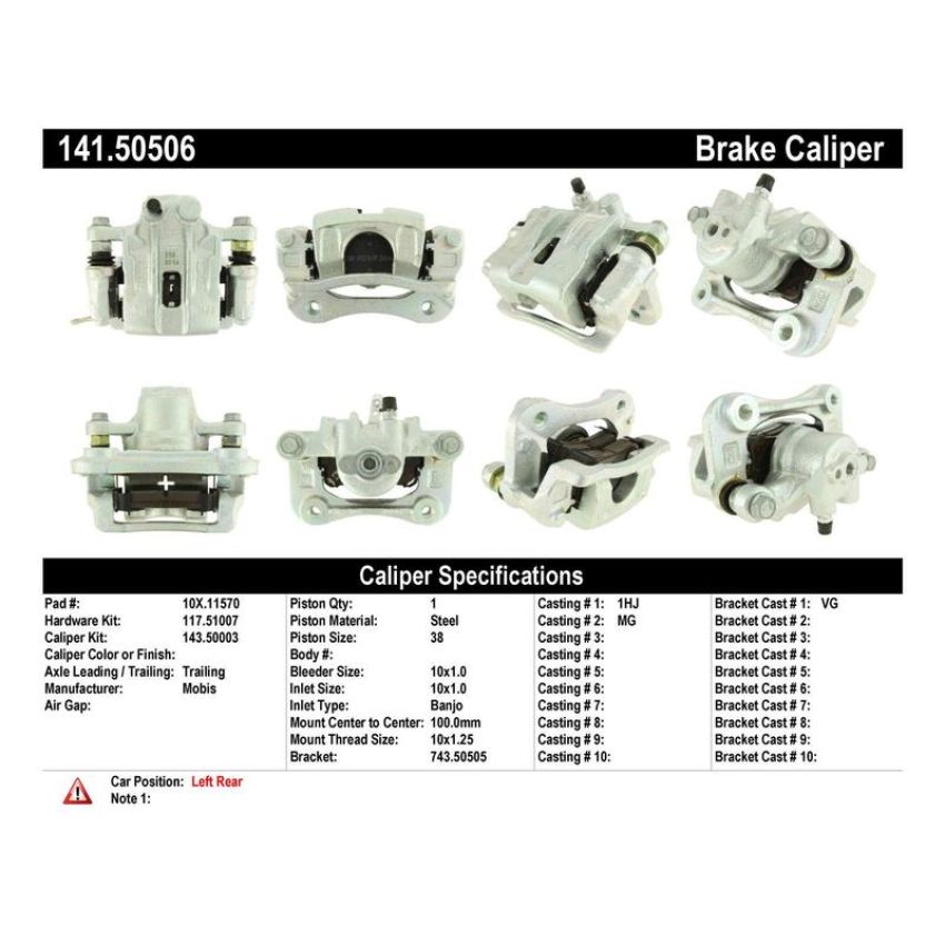 CENTRIC PARTS 141.50506 Centric Semi-Loaded Brake Caliper