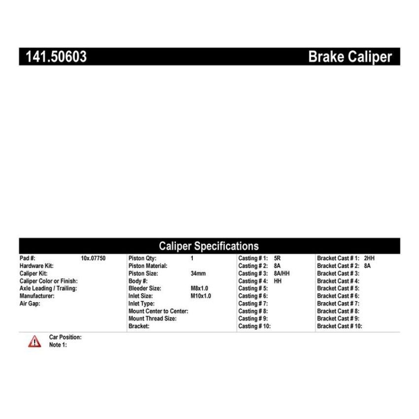 CENTRIC PARTS 141.50603 Centric Semi-Loaded Brake Caliper