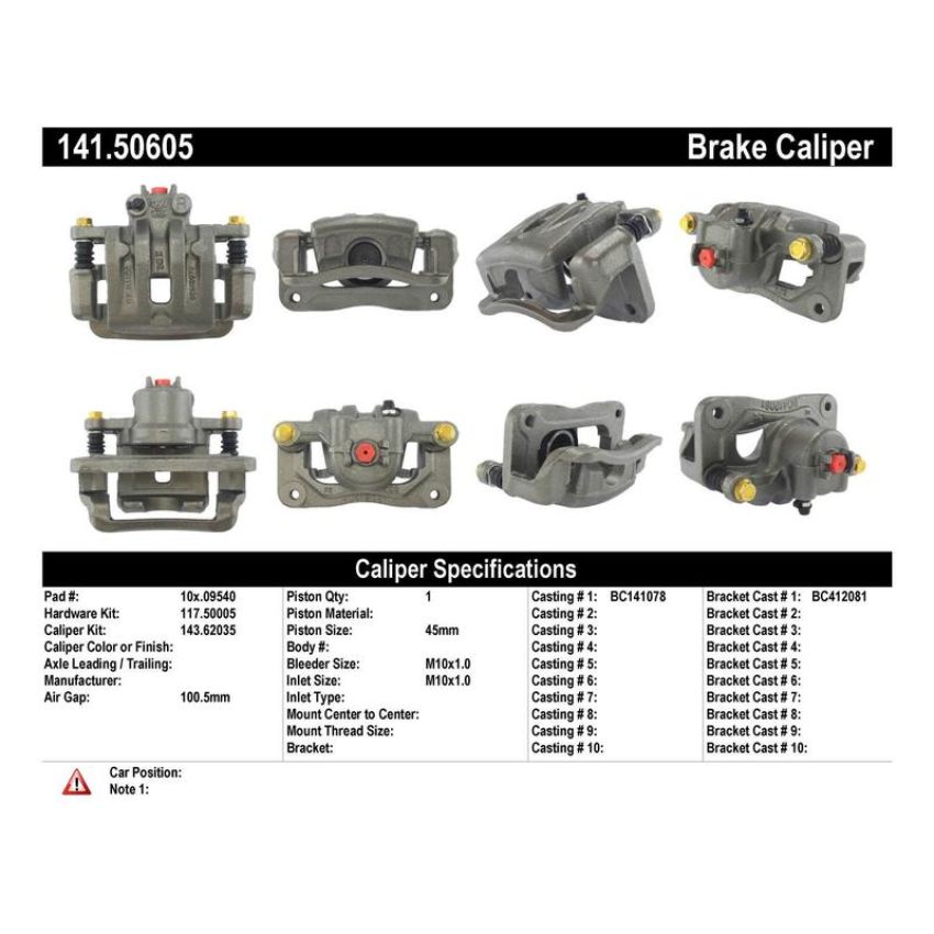 CENTRIC PARTS 141.50605 Centric Semi-Loaded Brake Caliper