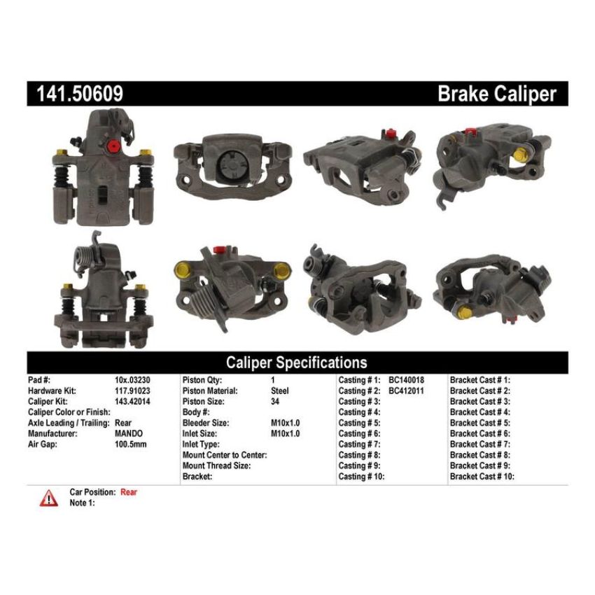 CENTRIC PARTS 141.50609 Centric Semi-Loaded Brake Caliper