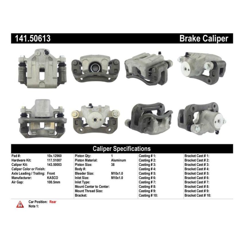 CENTRIC PARTS 141.50613 Centric Semi-Loaded Brake Caliper