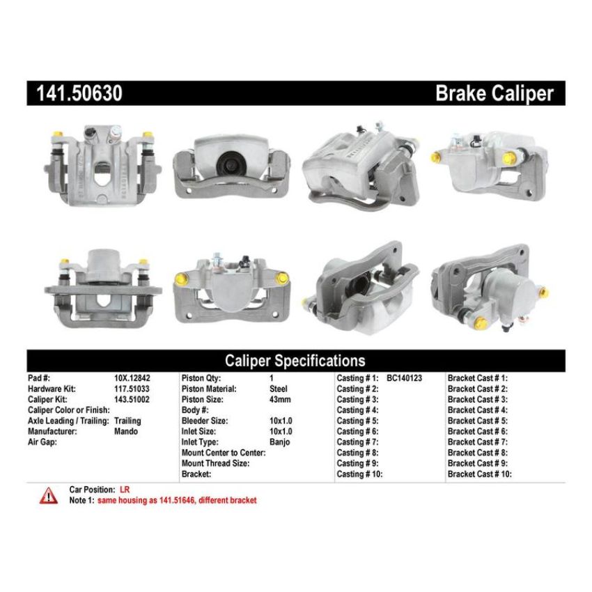 CENTRIC PARTS 141.50630 Centric Semi-Loaded Brake Caliper with New Phenolic Pistons
