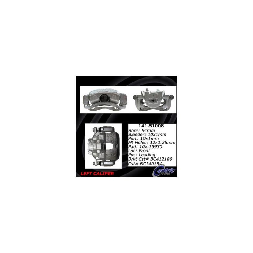 CENTRIC PARTS 141.51008 Centric Semi-Loaded Brake Caliper