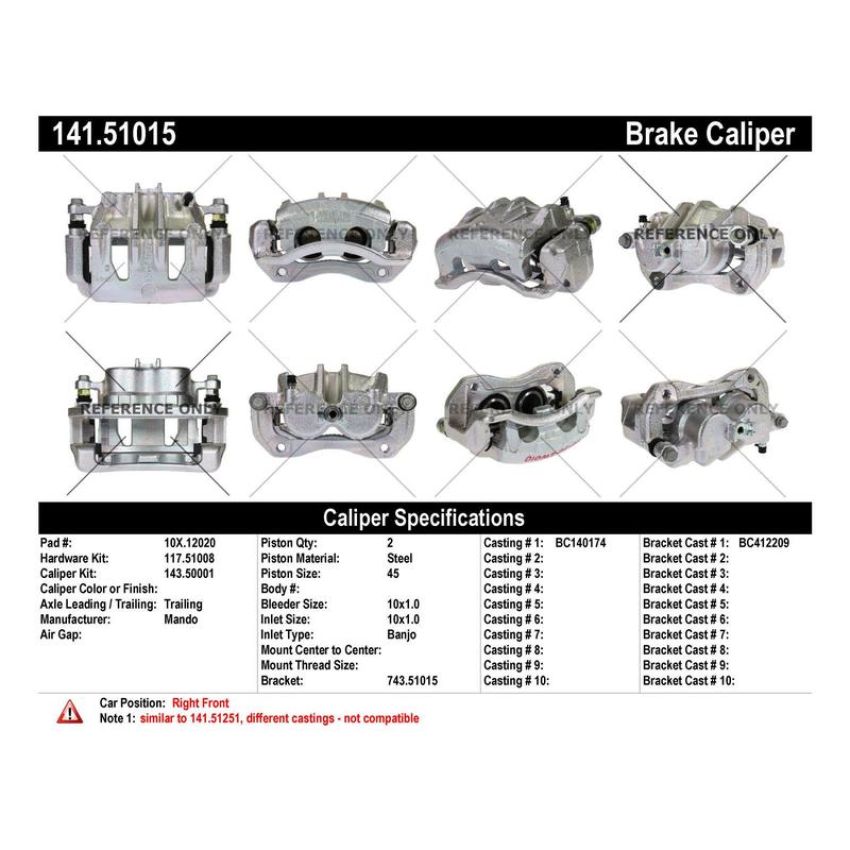CENTRIC PARTS 141.51015 Centric Semi-Loaded Brake Caliper