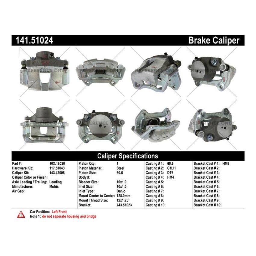 CENTRIC PARTS 141.51024 Centric Semi-Loaded Brake Caliper
