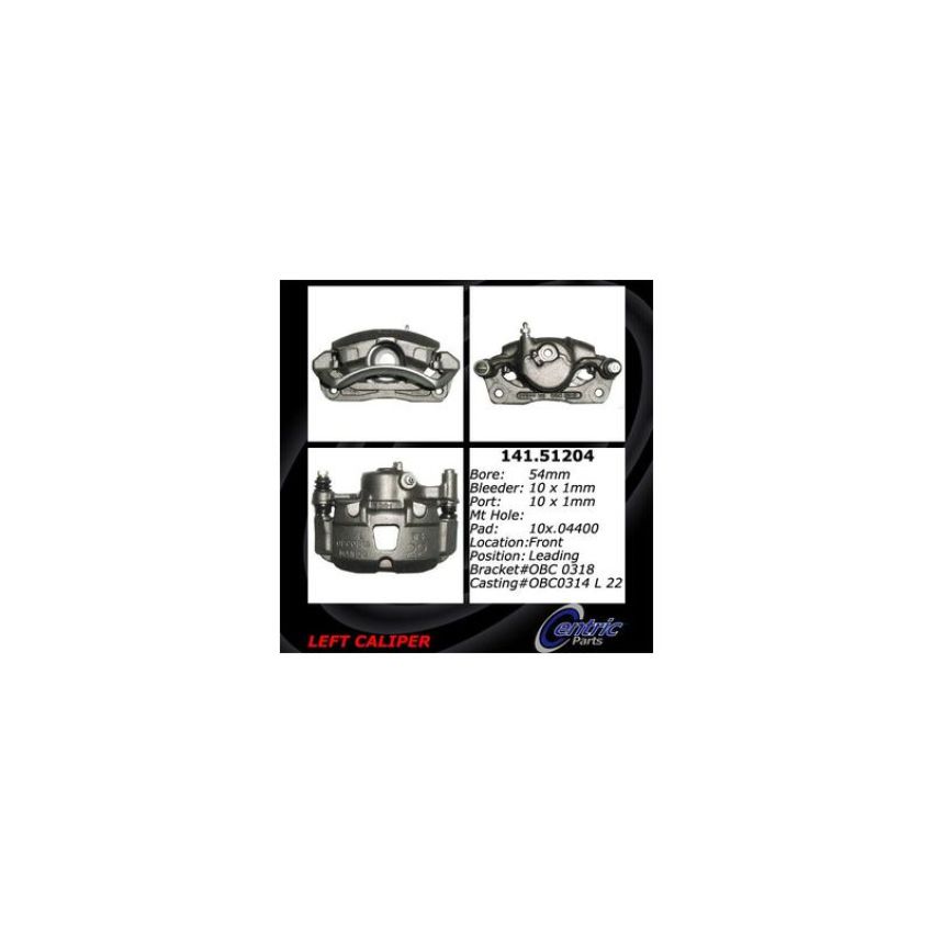 CENTRIC PARTS 141.51204 Centric Semi-Loaded Brake Caliper