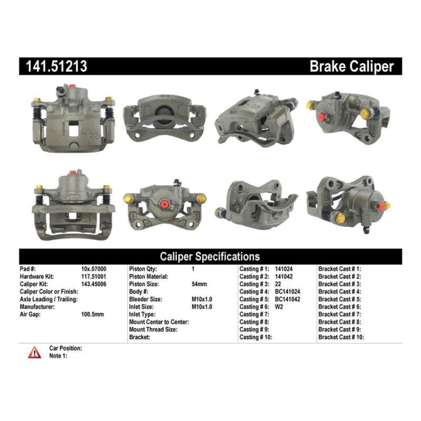 CENTRIC PARTS 141.51213 Centric Semi-Loaded Brake Caliper