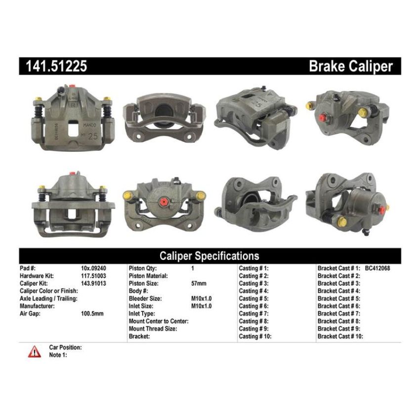 CENTRIC PARTS 141.51225 Centric Semi-Loaded Brake Caliper