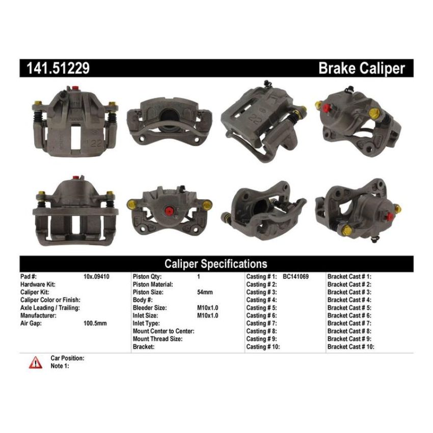 CENTRIC PARTS 141.51229 Centric Semi-Loaded Brake Caliper