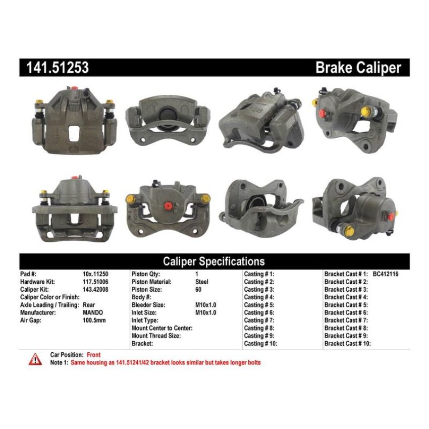 CENTRIC PARTS 141.51253 Centric Semi-Loaded Brake Caliper